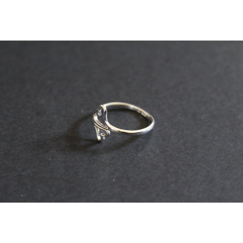 Sterling Silver Adjustable Ring - Double Heart Ri… - image 5